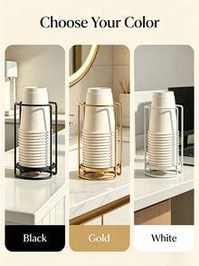 Simple Disposable Cup Dispenser Holder Stable Cup Holder Base Coffee Cup Organizer For Plastic Paper Coffee Mouthwash Cup Paper Cup Storage Rack Suitable For Christmas Halloween And Party Events Bathroom Accessories Home Essentials - multicolor - View 10