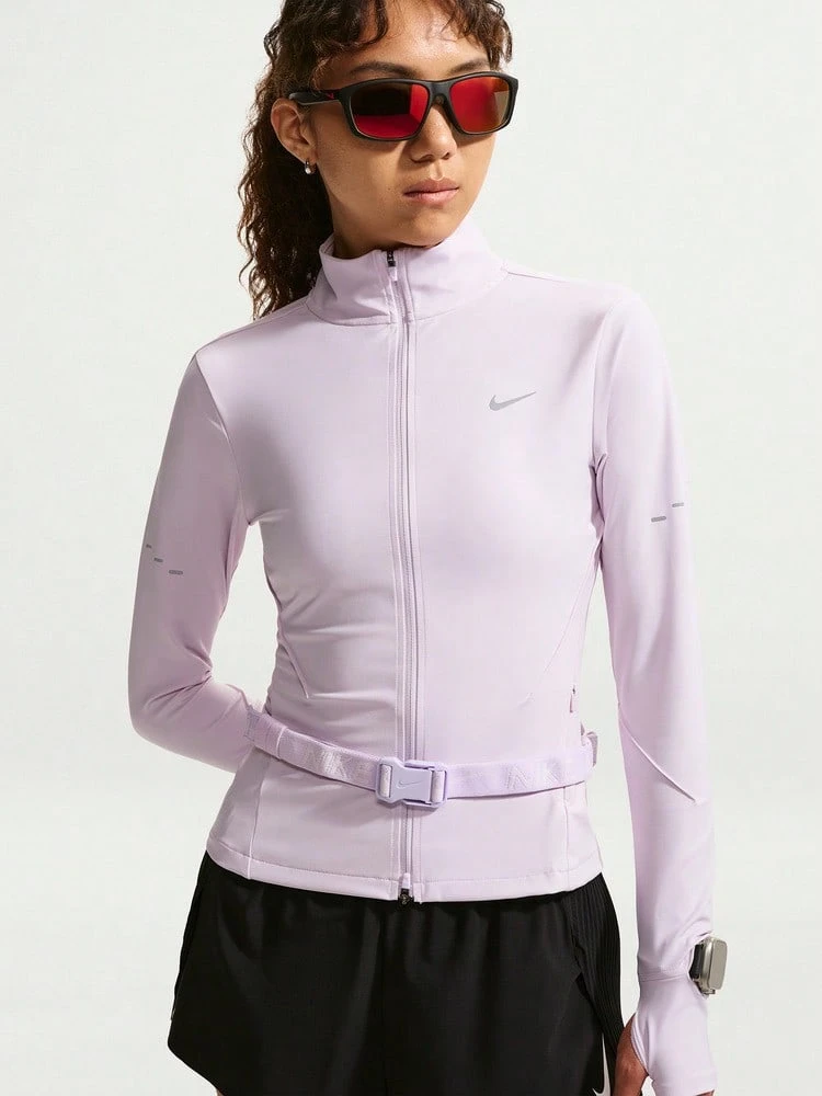 Nike Women's AS W NK SWIFT DF FZ JKT Knit Collarless Jacket IM7537-583 - Pink - View 1