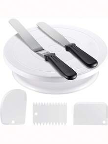 Rotating Cake Turntable, Cake Decorating Set, Cake Decorating Tips And Frosting Tools, Cake Molds, Cream Cake Baking Piping Turntable, Birthday Cake Decorating Turntable, Stainless Steel Spatula And Scraper, Home Cream Cake Tools, Suitable For Baking Cupcakes, Cookies, Muffins, Etc., Complete Kitchen Utensils - Multicolor - View 10