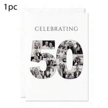 1/3pcs Custom Photo Collage Birthday Greeting Card, Personalized Celebrating Birthday Keepsake Card For Birthday Anniversary Party Gift Supplies - Multicolor - View 15