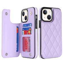 WEFOR 錢包手機殼，適用 Galaxy S26 S25 S25 S24 S23 S22 Ultra Plus S25EDGE 24 FE，多卡槽設計，磁吸扣，附支架，防震保護殼，相容 iPhone 17 AIR 16e 16 15 14 13 12 11 Pro Max XR XS MAX，磁吸設計，RFID 防盜卡槽，磁吸手機保護殼，防震，中性款 - 紫色 - 查看 20