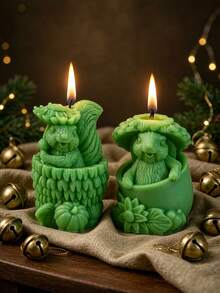 Autumn Forest Squirrel 3D Silicone Mold, 2 Cute Squirrel Designs With Pumpkin, Sunflower, Acorn And Leaf Harvest Elements, Full Of Autumn Atmosphere, Soft Silicone Material Easy To Demold, Suitable For Casting Aromatherapy Candles, Plaster, Handmade Soap And Other Materials, Perfect For Autumn And Thanksgiving Themed Decor And Gifts - Squirrel Mold - View 4