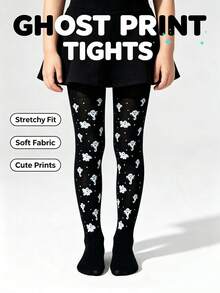 Halloween Spider Web & Pumpkin Pattern Children's Leggings Tights, Kids ...