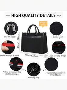 NEWHEY Men's Dual-Use Business Laptop Tote Bag, Waterproof Large Capacity A4 Document Bag, Professional Briefcase, Suitable For Job Interviews, Office, Campus And Business Travel - Black - View 6