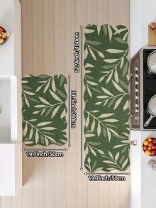DAJIANG 1pc 3D Printed Woven Long Strip Rug, Leaf Pattern Vintage Green, Kitchen Rug, Long Hallway Runner, Floor Mat, Suitable For Bathroom, Kitchen, Outdoor Hallway, Bedroom, Living Room, Machine Washable, Easy To Clean, Non-Slip Entryway Rug, Bedroom Autumn Decor Accessory - Multicolor - View 17