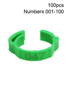 100pcs Red Blue Yellow Adjustable Chicken Foot Rings With Numbers 001-100 Reusable Plastic Identification Leg Bands Clip On Ring For Farm Poultry Chickens Ducks Geese - Multicolor - View 14