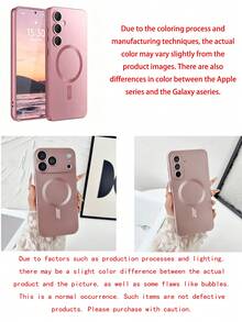 Luxury Magnetic Phone Case Compatible With Samsung Galaxy S24 S25 S22 S23 Ultra Plus S20 S21 FE Note 20 A35 A55 A05 A15, Soft TPU Material - Rose Gold - View 2