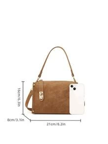 Ladies' Crossbody Bag New Retro Commuting Style Multifunctional Buckle Small Square Bag, Suitable For Daily Commuting And Friend Gatherings - Brown - View 6