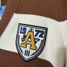 Adidas Women's Short Knit Cardigan, Embroidered Logo Sporty Casual Knit Top, Spring/Autumn, IN1070 - White/Brown - View 8
