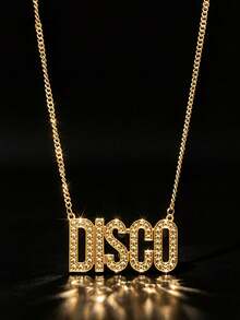 2 قطعة قلادة حروف DISCO هيب هوب بانك مبالغ فيها للرجال، مجموعة سلسلة ذهبية كبيرة، أسلوب بانك ريترو، مناسبة للحفلات والتجمعات وهالوين وCOS - الذهبي - مشاهدة 3