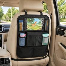 Car Back Seat Organizer, Multi-Pocket Back Seat Storage With Tablet Holder, Tissue Pocket And Cup Holder; Waterproof And Easy To Clean; Suitable For Road Trips - Flat Pouch - View 10
