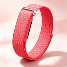 Compatible With Google Air Sports Band Tracker No Screen Health Woven Air Hook And Loop Strap Loop Nylon Band Adjustable Soft Breathable Strap Woven Nylon Band Suitable For Women Men Student Gift Strap - Hot Pink - View 1