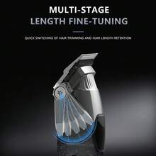 Kemei Professional Men's Hair Clipper - Precision Trimmer, Men's Electric Hair Clipper, USB Rechargeable, Comes With 6 Limit Combs, LED Display, Salon-Grade Hair Cutting Equipment - Black - View 6