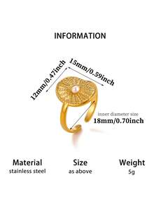 1pc Stainless Steel Vintage Sun Ring, Popular Personalized Round Ring Jewelry For Women - JZ10476 - View 8