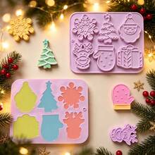 1pc Creative Reindeer Christmas Shaped Chocolate Silicone Mold Jelly Pudding Baking Dessert Cake Decoration Mold - Multicolor - View 7