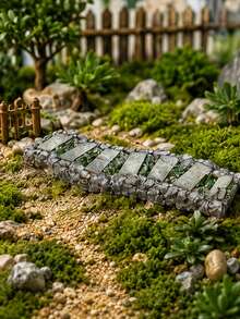 1 buah Miniatur Jalan Setapak/Jalan Setapak Batu, Model Arsitektur Lanskap Mikro Luar Ruangan untuk Kotak Pasir, Model Rumah Bangunan Jalan Setapak Batu, Aksesori Rumah Boneka Dekoratif - A - View 4