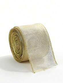Glitter Christmas Ribbon, Gold & Silver Fabric Ribbon Roll, Can Make Christmas Bows, Suitable For Gift Wrapping, Christmas Tree Decoration, Wreath Making, Gift Packaging, Holiday Home Party Decoration Supplies - A - View 15