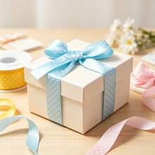 1PC 4yards/2.5cm Wide Printed Polka Dot Polyester Ribbon, DIY Bow Hair Accessory, Suitable For Wedding, Valentine's Day, Christmas And Other Occasions Handmade DIY Decoration (Without Spool) - 4 Yards - View 5