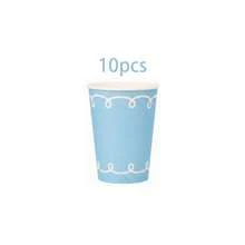 10/20/50 Pcs,Soft Blue And Off‑White Scroll Trim Disposable 9oz Paper Cups,Delicate Curved Loop Border Pattern Party Cups,Lightweight Disposable Drink Cups,For Gender Reveal Party,Nautical Theme,Engagement Party,Spring Celebration,BabyShower - Blue - View 13