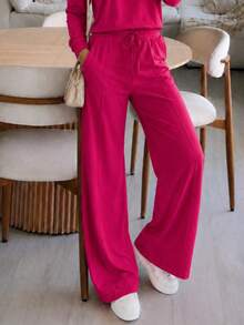 Women Two-Piece Outfits - Hot Pink - View 4