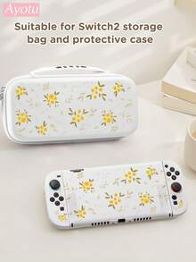 Ayotu Suitable For 2025 New Switch 2 Gold Floral Pattern Game Console Shell And Accessories, Set Includes Protective Case, Storage Bag, Joy-Con Controller Protective Cover And Other Multiple Style Accessories, Autumn Romantic, Ideal Choice For Back To School Gifts - View 10