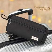 Large Capacity Zipper Pencil Case, Portable Multi-Compartment Pencil Bag, Durable Stationery Storage - 1pc Black - View 3