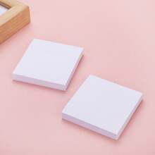 1pc Square Pure White Blank Sticky Notes, Memo Message Pads, Note-Taking Notepad, Smooth Writing Surface, Suitable For Back To School Classroom Key Points Recording, Christmas Holiday Message Writing, Halloween Theme Scrapbook Collage Decoration, Desktop Stationery Short Video Promotion - Multi-color - View 7