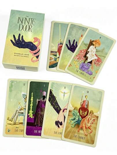 1 Box The Infinite Door Tarot, 78 Full-Color Mystical Cards , Surrealist Oracle Deck For Intuitive Reading, Esoteric Gift Box Set