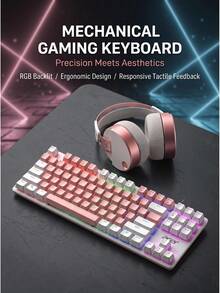Acer OKW132 Wired Mechanical Keyboard: Premium Mechanical Switches, Backlit Keycaps; Metal Panel Is Wear-Resistant And Scratch-Resistant, Ergonomic Design For A Comfortable Typing Experience, USB Plug-And-Play For Easy Connection - View 9