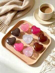 Heart-Shaped Phone Stand, Glossy Solid Color Expandable Phone Stand, Adhesive Heart-Shaped Phone Stand, Portable Handheld Phone Stand (Suitable For Phone Back), Fashion Heart Phone Accessory (Suitable For Women/Girls), Multiple Colors Available - Multicolor - View 7