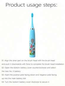 AXH. Electric Toothbrush Smart Cartoon Soft Bristle Toothbrush With Replacement Brush Heads - Multicolor - View 5