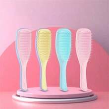 1/2pcs Soft Bristle Hair Comb‑Painless Dry & Wet Use, Suitable For All Hair Types Straight Curly Thick Fine, Anti‑Static Gentle Scalp Massage, Anti‑Tangle Styling Comb, Macaron Color For Women Children Men - Multicolor - View 7