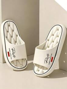 Home Minimalist Fashionable Slippers, Unisex, Comfortable Lightweight Sole, Easy To Clean, All-Season Wear - White - View 4