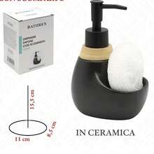 Ceramic/PP Bathroom Accessory Set With Bamboo Lid, Soap Dispenser,Cotton Swab Storage Jar& Bamboo Lid Tissue Box, Modern Nordic Bathroom Countertop Decor, Easy To Wipe Clean,Kitchen Soap Dispenser - Bathroom Series - View 15