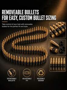 1pc Adult Plastic Fake Bullet Belt - Cosplay Bullet Belt Prop[Approx. 60in] Halloween - Multicolor - View 3