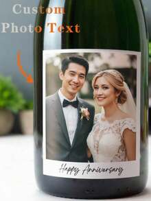 1-3pcs Custom Photo Wine Labels, Personalized Wine Bottle Labels, 30th Birthday Wine Labels, Personalized Engagement Gift Wine Labels, Engagement Gift, Wedding Wine Labels, Proposal Gift, Custom Photo - Multicolor - View 2