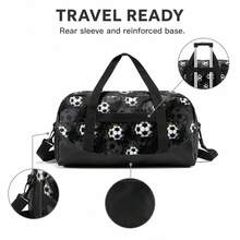 Tas Travel Bermotif Sepak Bola dengan Resleting, Dua Pegangan Atas, Tali Bahu yang Dapat Diatur, dan Kantong Depan, Tas Olahraga Sepak Bola Kapasitas Besar yang Dirancang untuk Anak Laki-laki dan Anak-anak, Cocok untuk Latihan Tim, Olahraga di Gym, Berkemah, Kompetisi Permainan, dan Perjalanan Singkat Akhir Pekan - SEPAKBOLA-2 - View 6