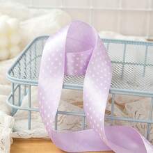 1PC 4yards/2.5cm Wide Printed Polka Dot Polyester Ribbon, DIY Bow Hair Accessory, Suitable For Wedding, Valentine's Day, Christmas And Other Occasions Handmade DIY Decoration (Without Spool) - 4 Yards - View 11