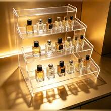 1pc Acrylic Cosmetic Storage Box, Multi-Layer Transparent Display Rack, Suitable For Perfume, Skincare, Makeup, Bathroom, Bedroom, Home Decor, Suitable For Vacation, Beach, Bathroom & Bedroom Storage, Large Capacity - Multicolor - View 8