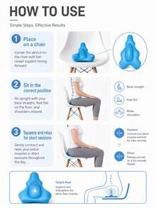 1pc Kegel Exerciser, Pelvic Floor Muscle Trainer, Unisex Massager, Home Fitness Buttock Shaping Equipment, Holiday Essential, Back To School Season, If Uncomfortable During First Use, You Can Slowly Sit Down And Adjust To A Suitable Position - Multicolor - View 11
