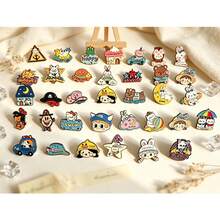 10-100PCS Random Style Cute Cartoon Badge Collection, Small Animals, Transportation, Beverage Patterns Brooches, Animals, Motorcycles, Puppies, Ocean Elements, Clothes, Backpacks, Bags, Stationery Decoration Accessories - Multicolor - View 4
