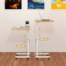 Movable Height‑Adjustable Computer Desk, 60*40cm Spacious Tabletop, Freely Adjustable Height, Equipped With Casters For Easy Movement, Sturdy Steel Frame, Versatile For Home‑Based Work And Study. - A - View 9