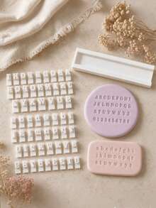 26pcs A-Z Clay Stamp Set, Includes 26 Uppercase Letters, 26 Lowercase Letters, 10 Numbers, Suitable For DIY Handicrafts, Clay Art Letter Creation, Scrapbooking, Greeting Card Making - Multicolor - View 5