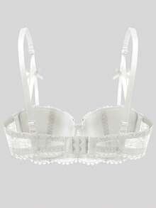 Sexy Lace Push-Up Bra, Comfortable Lingerie For Women With Small Bust - White - View 3
