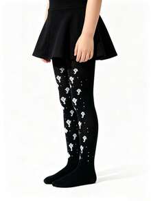 Halloween Spider Web & Pumpkin Pattern Children's Leggings Tights, Kids ...