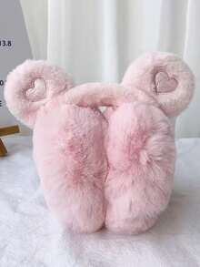 4pcs Foldable Bear Earmuffs For Winter Warmth, Cute Cartoon Plush Windproof Ear Warmers For Students. - Multicolor - View 7