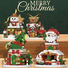 Christmas Santa Claus Christmas Tree Train Snowman Micro Particle Building Blocks Christmas Gift Creative Gift Reindeer Assembly Blocks - Educational ABS Toy Gift Box Packaging Best Holiday Gift - Green - View 6