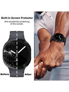 Soft Electroplated Case With Screen Protector Full Coverage Bumper Shell Cover Compatible With Samsung Galaxy Watch 8/9 40mm 44mm TPU Ultra-Thin Cover Shockproof Scratch-Resistant Anti-Collision Screen Protector Case Galaxy Watch 8 9 Protective Shell Classic 44mm 40mm Sports Accessories Watch 9 Watch 8 Men/Women, Black/Transparent/Gold/Silver - Full-coverage Case - View 6