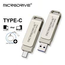 Microdrive 2合1 USB 3.0 Type-C 隨身碟 360°可旋轉 OTG 隨身碟 金屬雙介面記憶卡 外接儲存 U盤 適用於 Type-C 手機、筆電、PC - 查看 1
