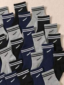 10/20 Pairs Comfortable Kids Crew Socks, Fall Winter All-Season Wear, Halloween Christmas Socks, Applicable For Various Sports, School Daily Outfits - Multicolor - View 5